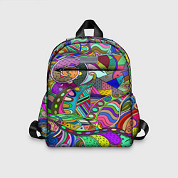 Детский рюкзак Дудлы узор разноцветный хиппи