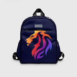 Детский рюкзак Градиентный лев в минимализме, цвет: 3D-принт