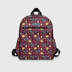 Детский рюкзак Friends Новогодний бардовый, цвет: 3D-принт