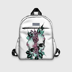 Детский рюкзак Череп с японскими цветами, цвет: 3D-принт