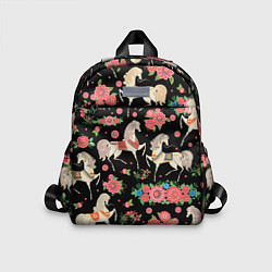 Детский рюкзак Лошади и цветы