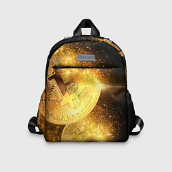 Детский рюкзак БИТКОИН ЗОЛОТО BITCOIN GOLD, цвет: 3D-принт