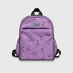 Детский рюкзак Листья на фиолетовом фоне, цвет: 3D-принт