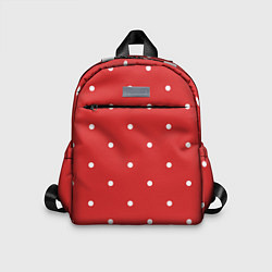 Детский рюкзак Белый горошек на красном фоне, цвет: 3D-принт