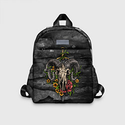 Детский рюкзак Череп барана в цветах, цвет: 3D-принт