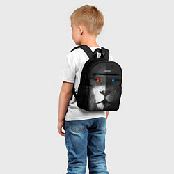 Детский рюкзак ЛЕВ - НЕОНОВЫЕ ГЛАЗА, цвет: 3D-принт — фото 2