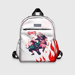 Детский рюкзак Танджиро и Незуко в огне, цвет: 3D-принт