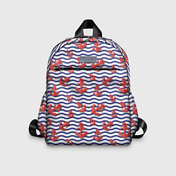 Детский рюкзак Красные якоря, цвет: 3D-принт