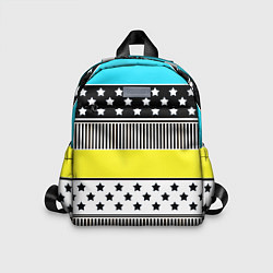 Детский рюкзак Неоновый яркий полосатый узор, цвет: 3D-принт