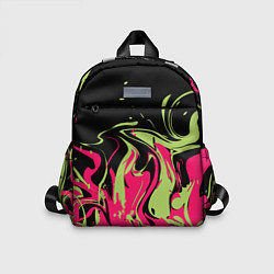 Детский рюкзак Черно малиновый абстрактный, цвет: 3D-принт