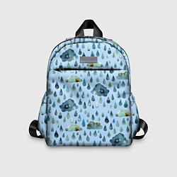Детский рюкзак Дождливая осень Тучки и дождь, цвет: 3D-принт