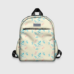 Детский рюкзак Нежные листочки на бежевом, цвет: 3D-принт