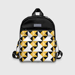 Детский рюкзак Черно-желтый геометрический, цвет: 3D-принт