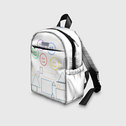 Детский рюкзак Композиция из смайликов квадратов и треугольников, цвет: 3D-принт — фото 2