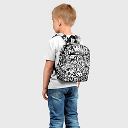 Детский рюкзак Graffiti white on black, цвет: 3D-принт — фото 2