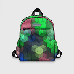 Детский рюкзак Разноцветный геометрический уз, цвет: 3D-принт