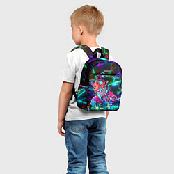 Детский рюкзак Неоновая ведьма с волком, цвет: 3D-принт — фото 2