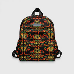 Детский рюкзак Хохломские узоры II black, цвет: 3D-принт