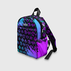 Детский рюкзак GENSHIN NEON PATTERN SYMBOL НЕОН ЭМБЛЕМЫ, цвет: 3D-принт — фото 2