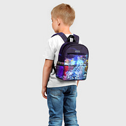 Детский рюкзак Плывущий неоновый тигр, цвет: 3D-принт — фото 2