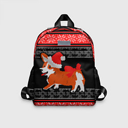 Детский рюкзак Новогодний корги Новый Год, цвет: 3D-принт