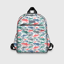 Детский рюкзак Разноцветные Акулы, цвет: 3D-принт
