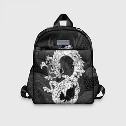 Детский рюкзак Белый Дракон Гранж White Dragon, цвет: 3D-принт