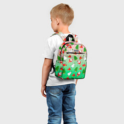 Детский рюкзак Новогодний узор елка санта, цвет: 3D-принт — фото 2
