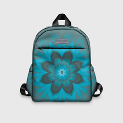 Детский рюкзак Абстрактный цветок Бирюзово-серый, цвет: 3D-принт