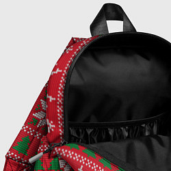 Детский рюкзак Вязаный принт с оленями, цвет: 3D-принт — фото 2