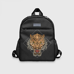 Детский рюкзак Голова тигра в ромбе, цвет: 3D-принт