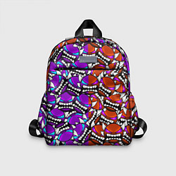 Детский рюкзак GEOMETRY DASH УРОВНИ КРАСНЫЙ И ФИОЛЕТОВЫЙ, цвет: 3D-принт