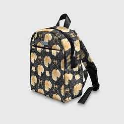 Детский рюкзак Желтые цветы на черном фоне, цвет: 3D-принт — фото 2