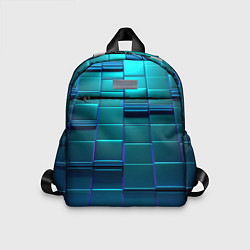 Детский рюкзак 3D квадраты неоновые, цвет: 3D-принт