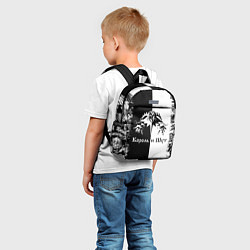 Детский рюкзак КОРОЛЬ И ШУТ ЧЁРНО БЕЛЫЙ КЛОУН, цвет: 3D-принт — фото 2