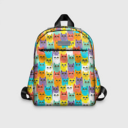 Детский рюкзак Разноцветные Мультяшные Котики, цвет: 3D-принт