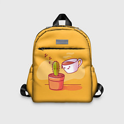 Детский рюкзак Кактус и кружка с кофе, цвет: 3D-принт