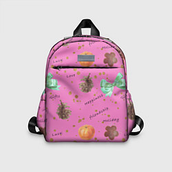 Детский рюкзак Розовый принт к любому зимнему празднику, с позити