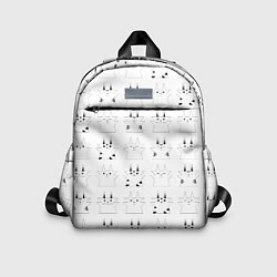 Детский рюкзак Котики белые с черным, цвет: 3D-принт