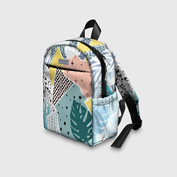 Детский рюкзак Абстрактный узор с пальмовыми листами и геометрией, цвет: 3D-принт — фото 2