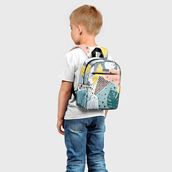 Детский рюкзак Абстрактный узор с пальмовыми листами и геометрией, цвет: 3D-принт — фото 2