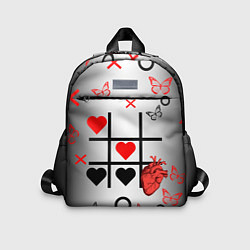 Детский рюкзак Крестики нолики сердцами, цвет: 3D-принт
