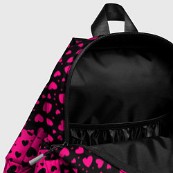 Детский рюкзак Черно-Розовые сердца, цвет: 3D-принт — фото 2