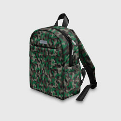 Детский рюкзак Зелёный Вязаный Камуфляж, цвет: 3D-принт — фото 2