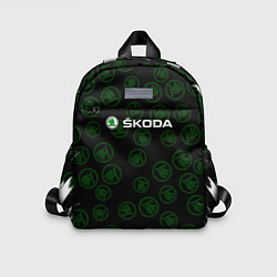 Детский рюкзак Skoda паттерн логотипов, цвет: 3D-принт