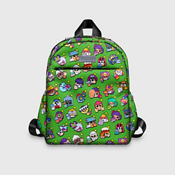 Детский рюкзак Особые редкие значки Бравл Пины зеленый фон Brawl, цвет: 3D-принт