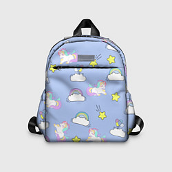Детский рюкзак Единоржки и облака, цвет: 3D-принт
