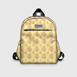 Детский рюкзак Розовые пионы на желтом фоне, цвет: 3D-принт