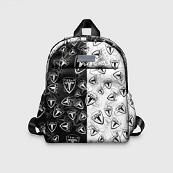 Детский рюкзак TESLA BLACK AND WHITE LOGO PATTERN, цвет: 3D-принт