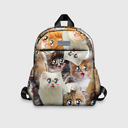 Детский рюкзак Много кошек с большими анимэ глазами, цвет: 3D-принт
